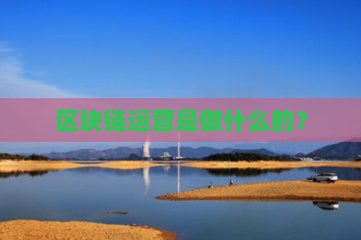区块链运营是做什么的？
