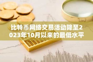 比特币网络交易活动降至2023年10月以来的最低水平
