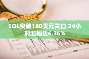 SOL突破180美元关口 24小时涨幅达6.36%