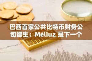 巴西首家公共比特币财务公司诞生：Méliuz 是下一个战略吗？
